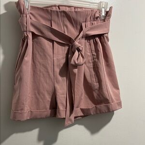 Women's Pink Tie-Waist Shorts